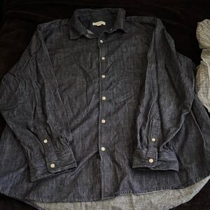 Men's Dark Blue&Gray 2Button-Up Shirt’s
